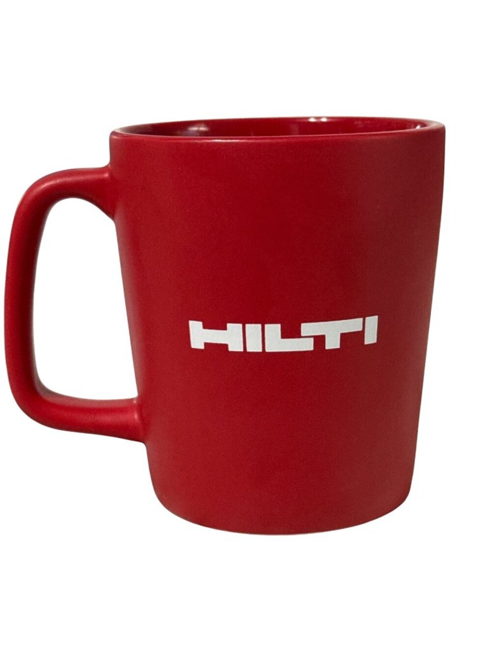 Hilti Red Ceramic Coffee Mug 4.5" 14 oz With Handle Durable Logo Design RARE